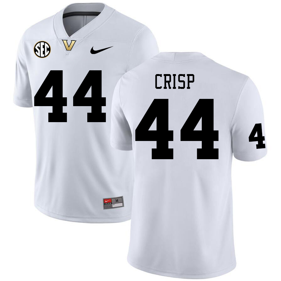 Vanderbilt Commodores #44 Ethan Crisp College Football Jerseys Sale Stitched-White